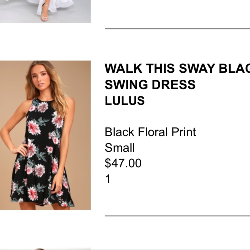 Lulu’s Walk This Sway Black Swing Dress